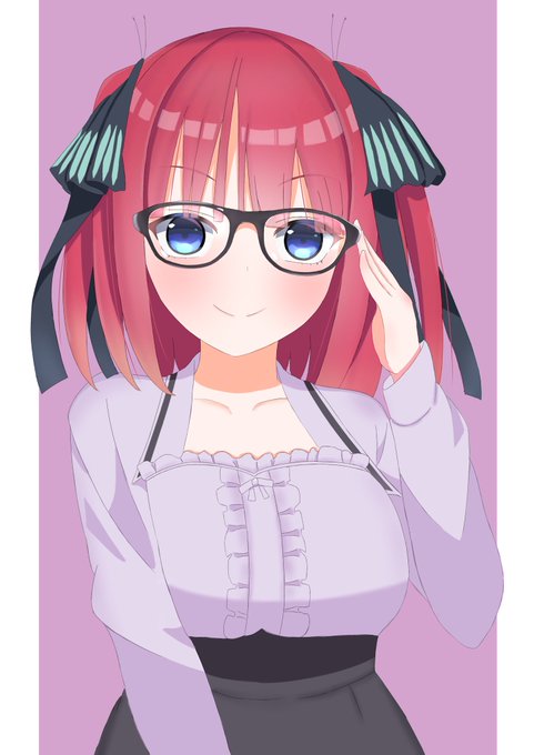 ゆきだる@イラスト修行さんがTwitterに投稿した中野二乃(五等分の花嫁)のイラスト。