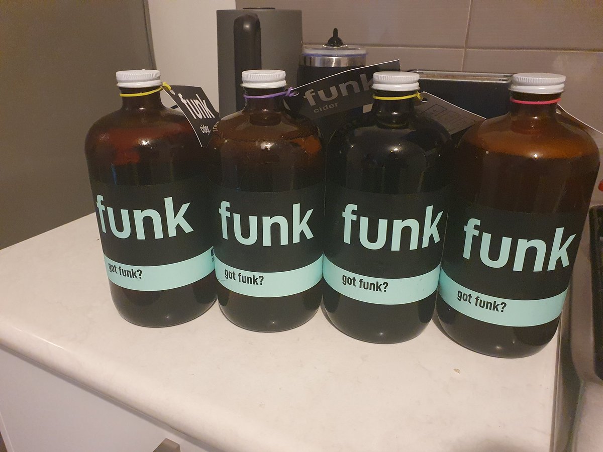 CaillanM's tweet photo. Prepped for tonight's stream, who needs G fuel when you have 4 squeelers from Funk cider #funkcider #cider #Craftbeer https://t.co/MHCWGllSqI