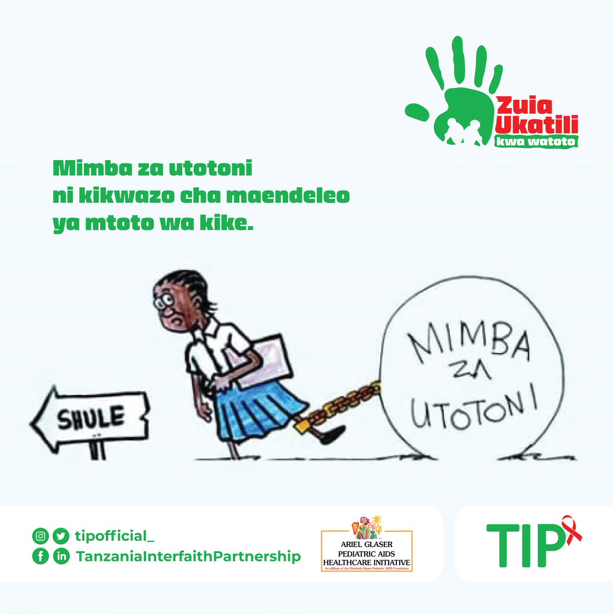 TIPOfficial__'s tweet photo. Governments across the world including Tanzania have committed to end child marriage by 2030 through the Sustainable #SDGs Target 5.3 aims to “eliminate all harmful practices, such as child, early and forced marriage and female genital mutilations” by 2030
#ZuiaUkatiliKwaWototo https://t.co/ItbH4TyEKs