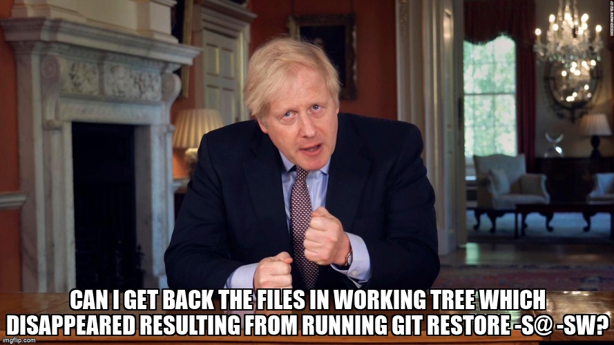 overflow_meme's tweet image. Can I get back the files in working tree which disappeared resulting from running git restore -s@ -SW? stackoverflow.com/questions/6831… #gitworktree #file #git #restore