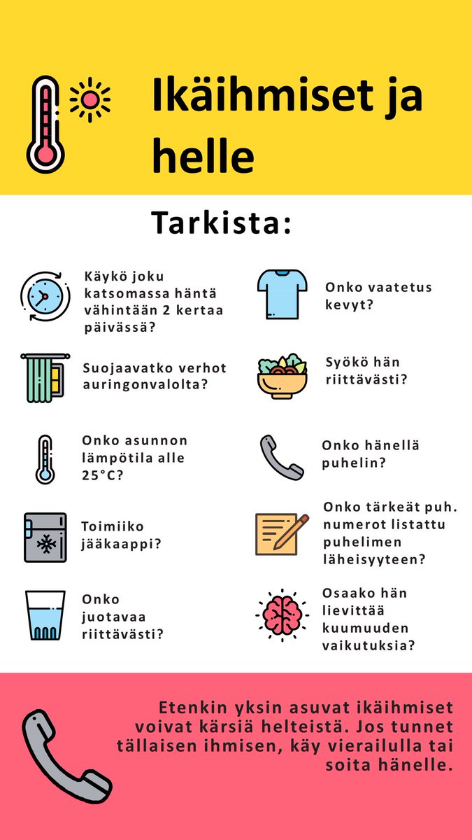 PunainenRisti's tweet photo. Kiitos jos jaat tämän! 

Tunnetko yksinasuvan ikäihmisen? Nyt voisi olla hyvä hetki soittaa tai vierailla hänen luonaan – turvallisuudesta huolehtien. 

Pidetään toisistamme huolta. ❤️

#helle #terveys #PunainenRisti https://t.co/P8pdvbgSLU