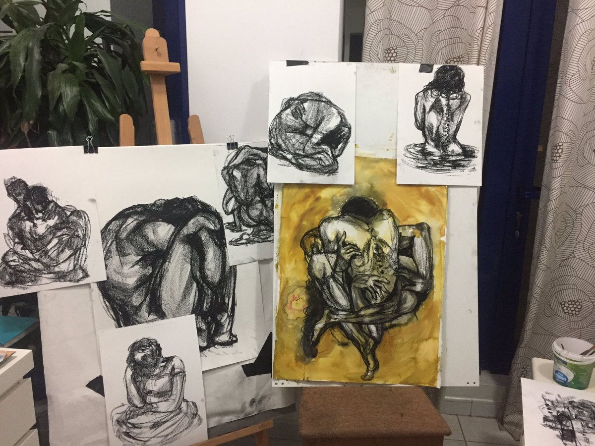 My studio🖤 
#art #artist #charcoal #painting #ContemporaryArt