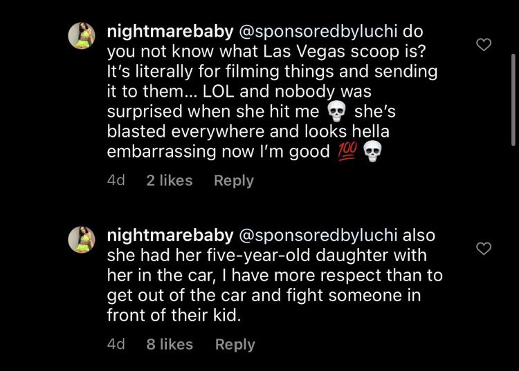 DeathStop's tweet photo. @AngelsKnt @nightmarebabyy @natalia_taylor_ You really grown huh 🤔 I can’t believe you taunted this mother like that in front of her child gross and your comments show you are proud of it almost https://t.co/jcU1oYcfqU