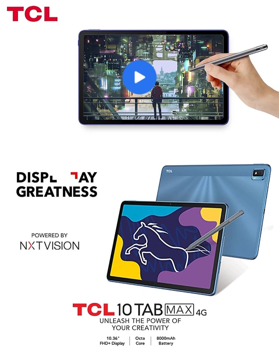 TechnoStreet2's tweet image. TCL Tablets Launching Soon in India.

#TCLtab10s #TCL10TABmax #TCL_IN