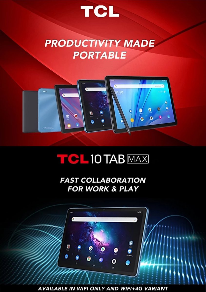 TechnoStreet2's tweet image. TCL Tablets Launching Soon in India.

#TCLtab10s #TCL10TABmax #TCL_IN