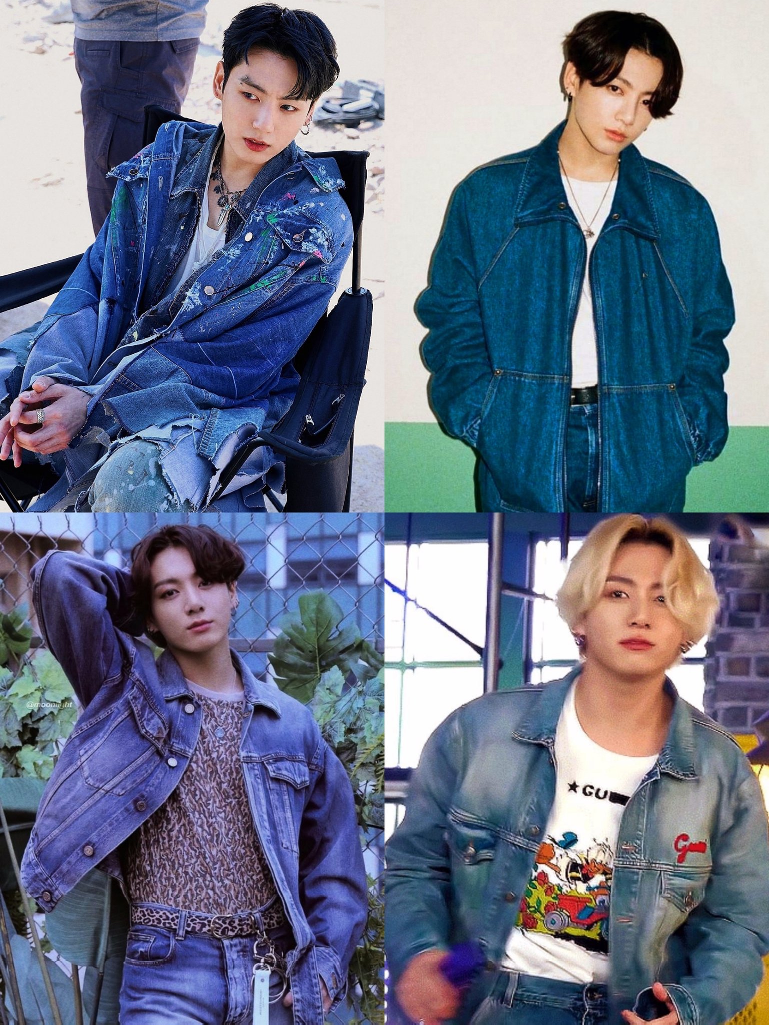 Jungkookpie on X: Jungkook is wearing denim jackets, so cool   / X