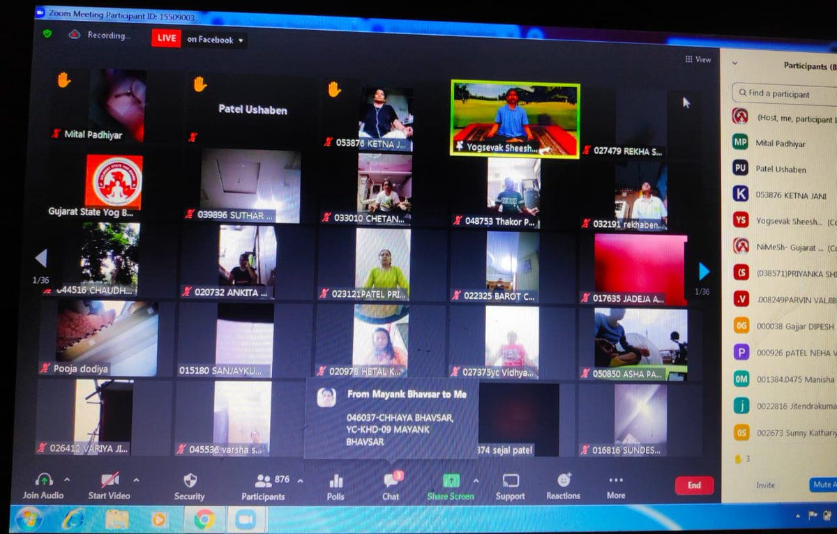 GujaratYogBoard's tweet photo. *10/07/202*

Practical Session- Yog Trainer Online Advance Training Camp-15, Day-6
By *Hon'ble Chairman Yogsevak Sheeshpal ji*

#YogmayGujarat
#GujaratStateYogBoard
#YogsevakSheeshpal https://t.co/HZOdhULfZj