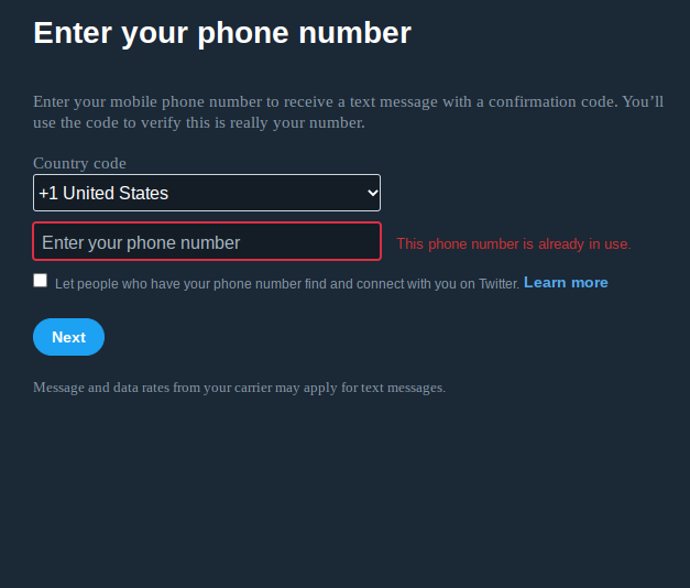 I guess I'll never be able to use my Pizza Man account ever again because Twitter locked me out of it, and when I put in my correct phone number, it told me that it was already in use even though I only have this account, and the Pizza Man account.