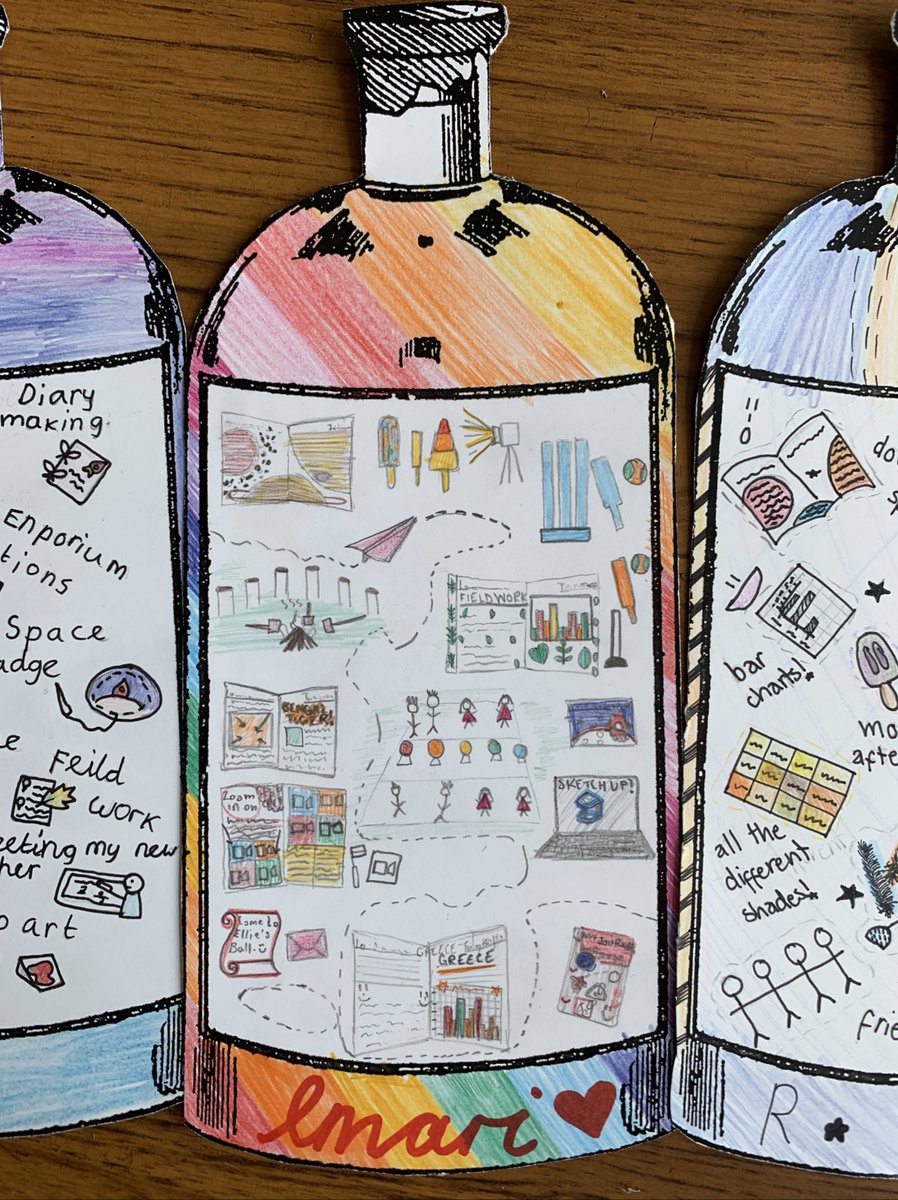 DavisonMiss's tweet image. 🍾💭 A Year in a Bottle 💭🍾

To reflect on the year, each child put all of their favourite memories into their own bottles and took them 🏠 

It was a lovely chance to share what we had enjoyed, learned and achieved.