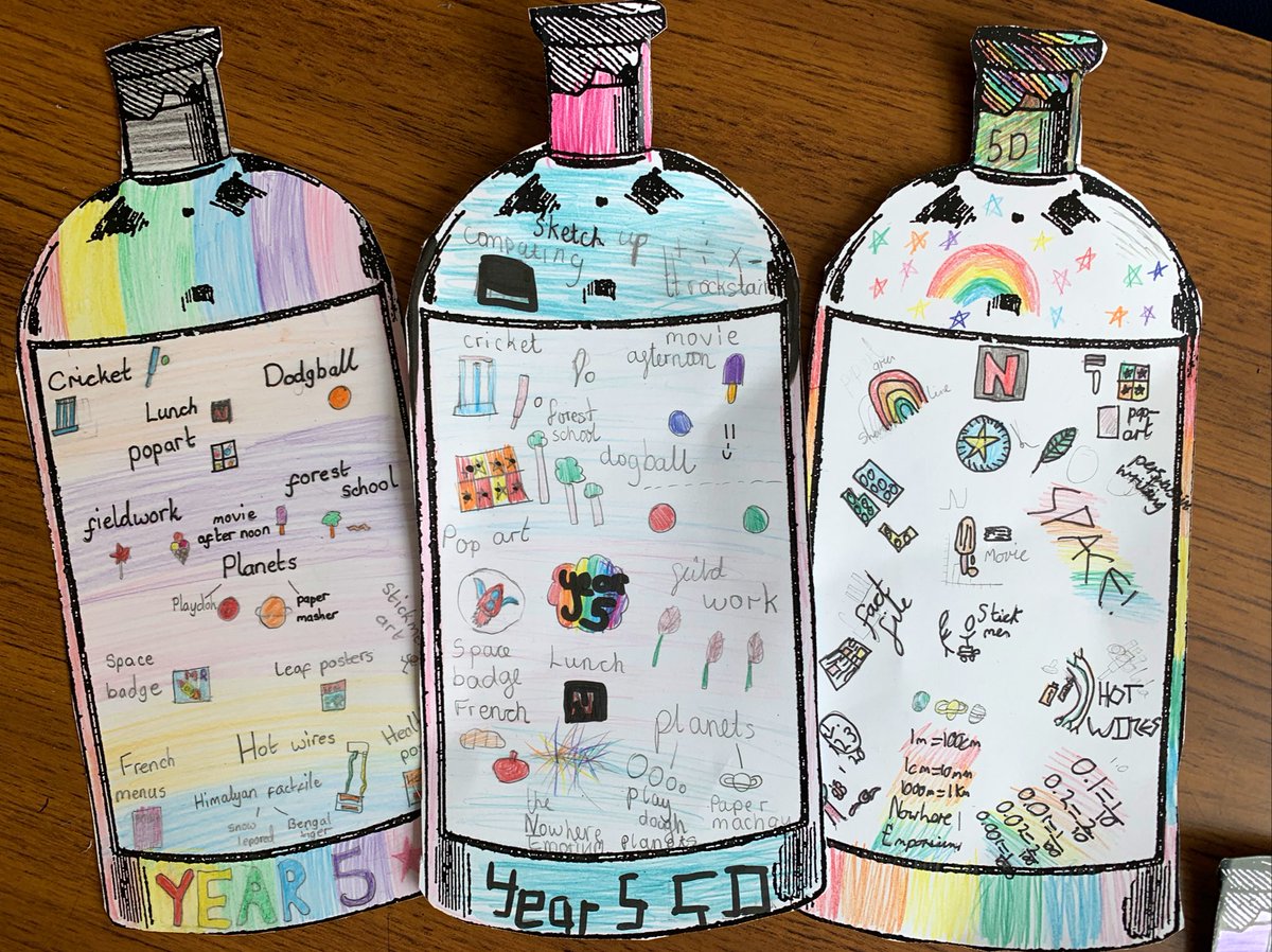DavisonMiss's tweet image. 🍾💭 A Year in a Bottle 💭🍾

To reflect on the year, each child put all of their favourite memories into their own bottles and took them 🏠 

It was a lovely chance to share what we had enjoyed, learned and achieved.