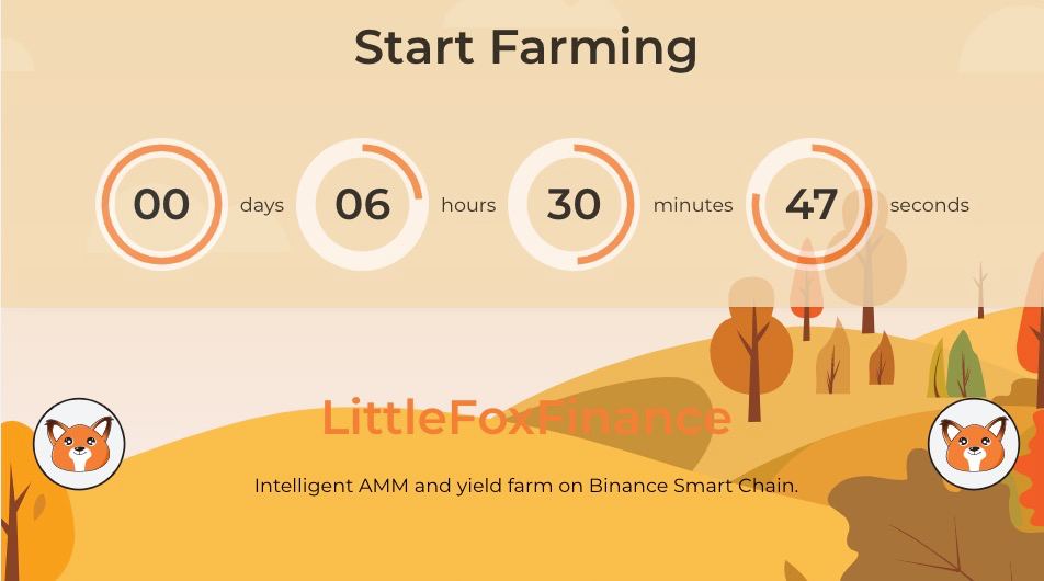 🦊 Farming will start in less than 7 Hours  🍂🍂

bscscan.com/block/countdow…

#BSC #DeFi #Binance #Littlefoxswap #YieldFarming #Airdrop #Airdrops
