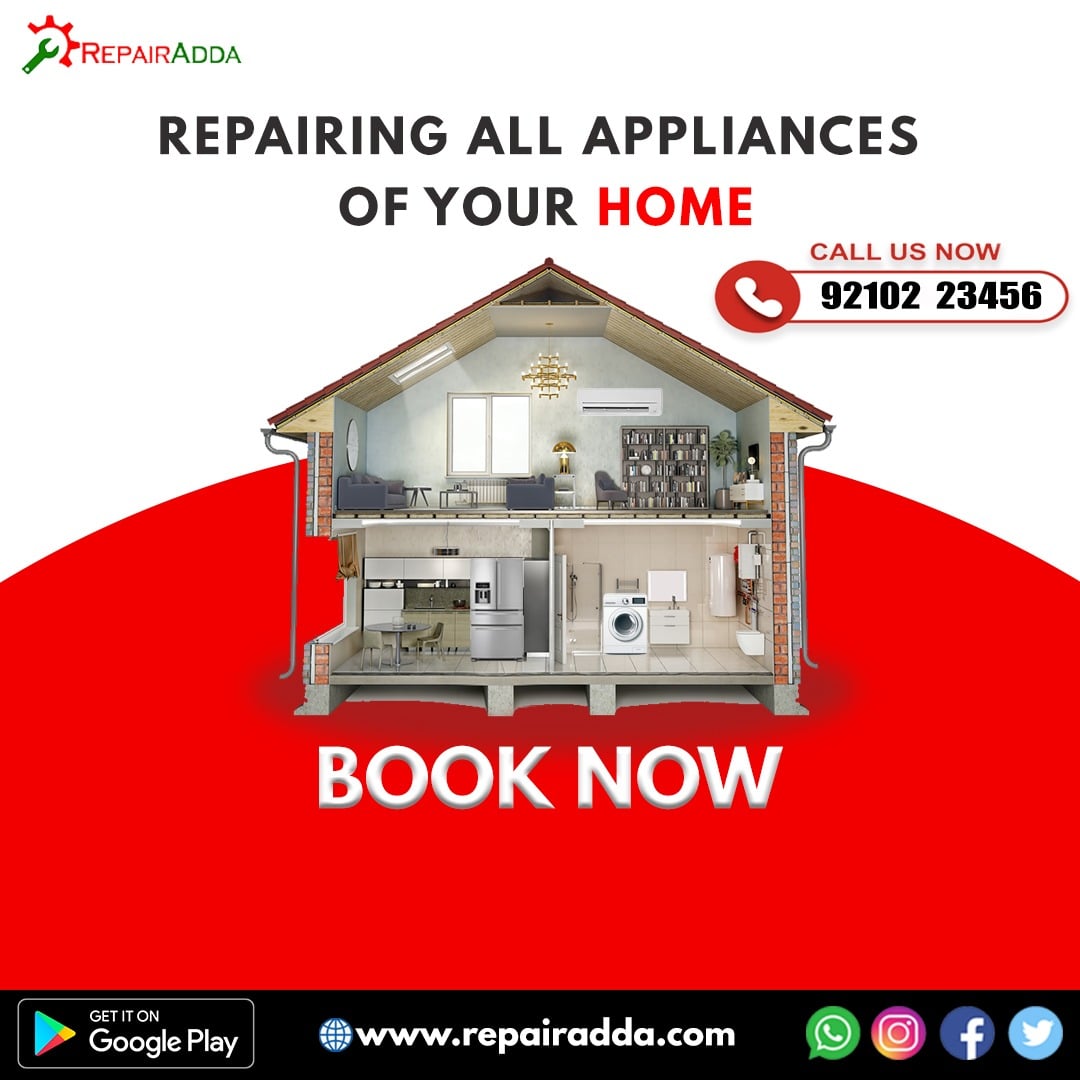 RepairAdda's tweet photo. "RepairAdda believes to simplify your Everyday Living"😎
Book our affordable Home Repair Services Online &amp; get a skilled &amp; verified technician at the earliest.😍
📲Book now- https://t.co/VZkD1dR1hz
or Call us at +91-9210223456📞
#RepairAdda #repairservices #Trend #Saturday https://t.co/cCBEirgX4f