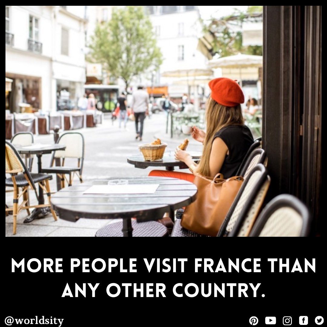 Worldsity's tweet photo. More people visit France than any other country.

#worldsity #world #people #France #othercountry #facts #news #like #follow #tweets https://t.co/U7xde7IXNH
