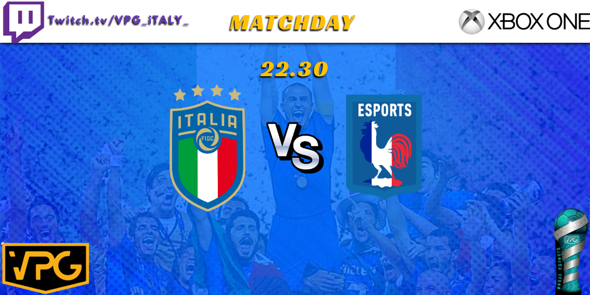 Nazionale Italiana VPG (@italia_vpg) on Twitter photo 🇮🇹MATCHDAY!
Questa sera andrà in scena il #WorldeSportsCUP <a href="/OfficialVPG/">Virtual Pro Gaming</a>!. Con due match importantissimi, in LIVE dalle ore 22.00 vi aspettiamo.
🇮🇹CANALE: Twitch.tv/VPG_iTALY_
1- Vs 🇪🇬 <a href="/vpgegypt/">VPGEGYPT</a>
2- Vs 🇫🇷 <a href="/VPGFrance_/">VPG France</a>
#ForzaAzzurri🇮🇹 #Goodluck #StayTuned 🇮🇹MATCHDAY!
Questa sera andrà in scena il #WorldeSportsCUP <a href="/OfficialVPG/">Virtual Pro Gaming</a>!. Con due match importantissimi, in LIVE dalle ore 22.00 vi aspettiamo.
🇮🇹CANALE: Twitch.tv/VPG_iTALY_
1- Vs 🇪🇬 <a href="/vpgegypt/">VPGEGYPT</a>
2- Vs 🇫🇷 <a href="/VPGFrance_/">VPG France</a>
#ForzaAzzurri🇮🇹 #Goodluck #StayTuned