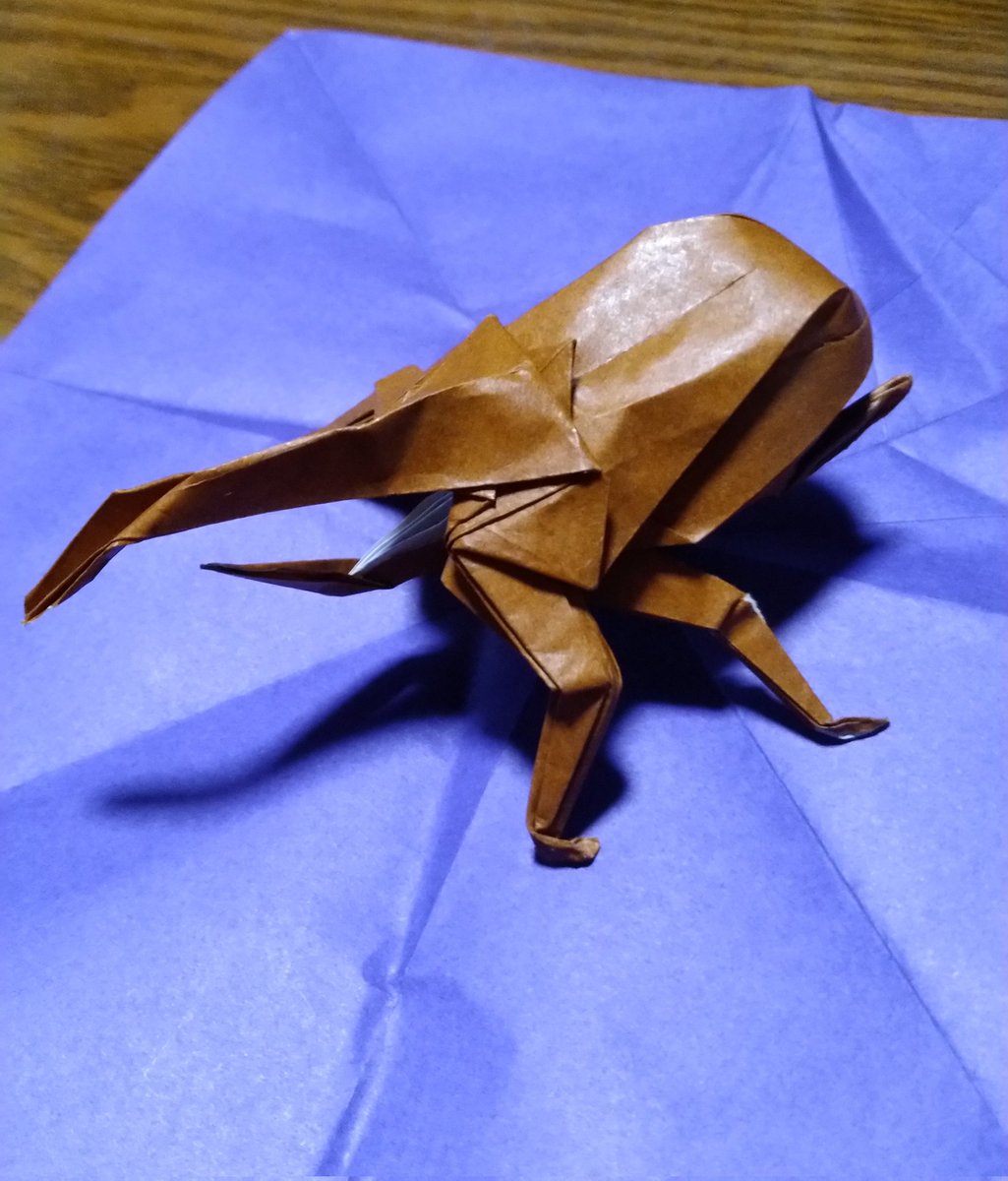 仲村 中身は小宮山 A Twitter 1時間位でクモとヘラクレスオオカブト いやぁ折り紙が楽しい季節ですね クモは2枚の折り紙 を合体 ヘラクレスオオカブトは1枚の折り紙で作ってます 立体折り紙 クモ ヘラクレスオオカブト 折り紙作品 折り紙