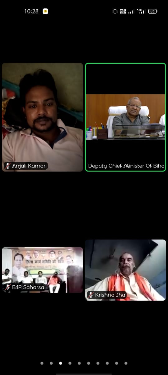 bira_ji's tweet photo. आज वर्चुअल मीटिंग के माध्यम से बिहार के माननीय उपमुख्यमंत्री @tarkishorepd जी के साथ बैठक में शामिल हुए । @BJP4Bihar @bira_ji https://t.co/QkPgg0cp4U