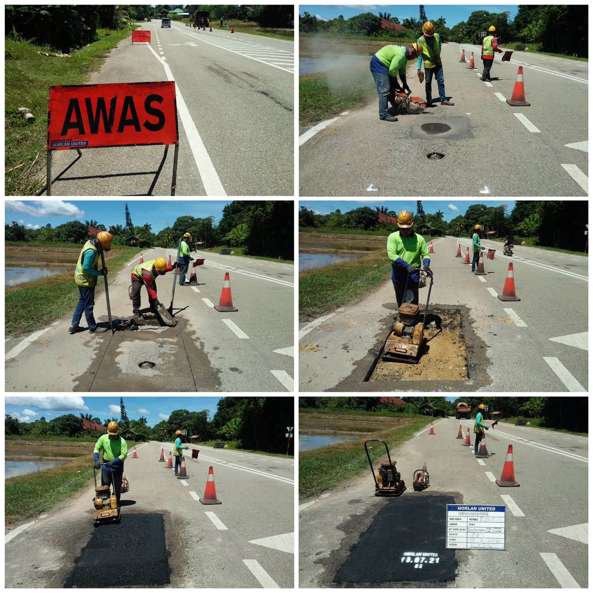AHTNU_Area3's tweet image. Info 10/07/2021

T146 Jalan Tok Dat / Air Putih / Batu Tumbuh

Team R01  #Besut menjalankan kerja - kerja menampal lubang di atas jalan
di bawah skop R01 Patching Pothole

Tiada lagi jalan berlubang merbahaya

#TSRM
#AHTNorlanUnited
@JKRTerengganu
@Jkr_Besut_Jalan