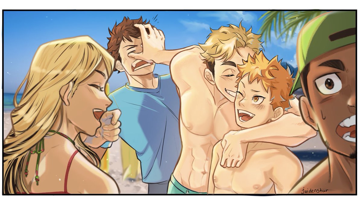 I had a lot of fun with the idea of absolute fool in love atsumu following hinata to Brazil 🥳❤️. Thanks to the lovely @bluedaydragon for the story !!! Go read now y'all. 
@AtsuhinaBigBang 