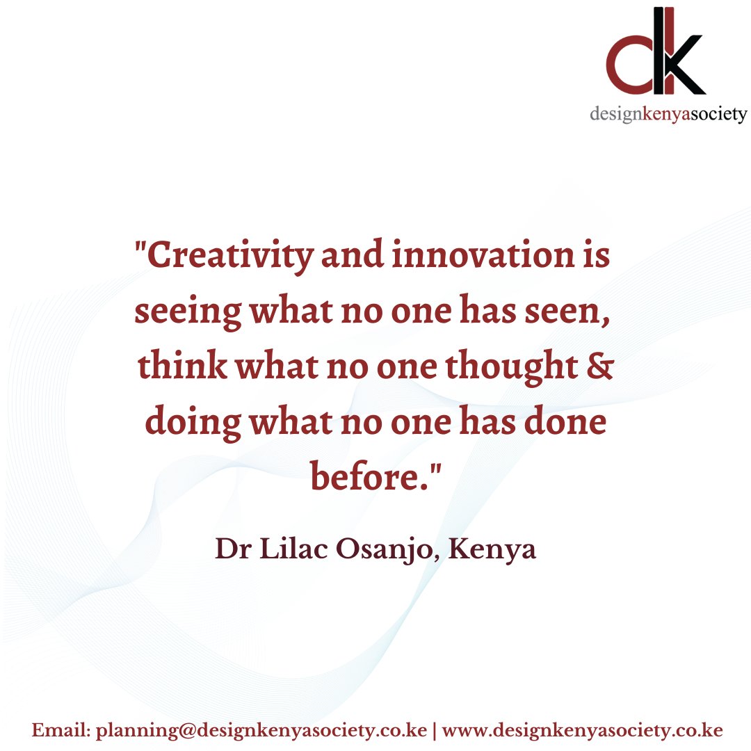 Design pushes us beyond our usual thoughts into a place of creativity to answer the needs of our communities. What is in your mind &amp; heart that will change the world. #AfrikanDesign #DKS #DesignLeadership