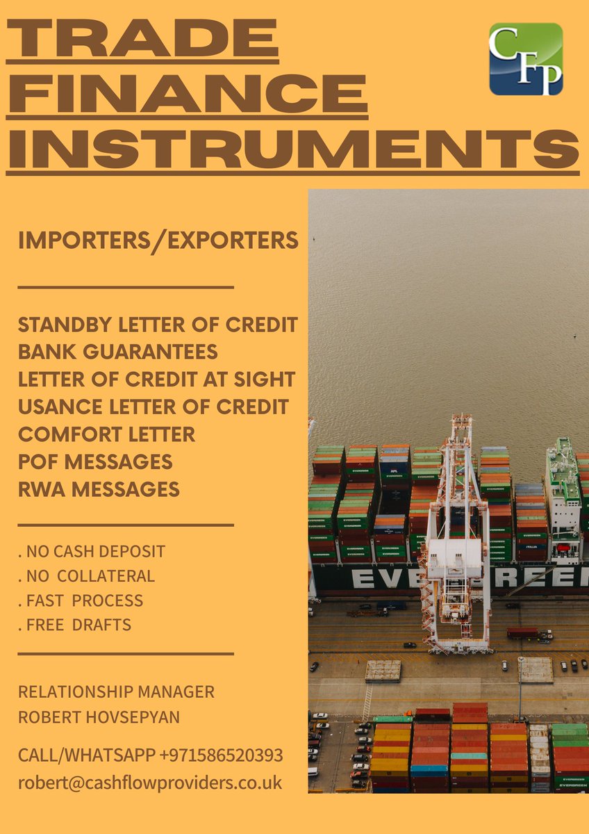 #exports #imports #tradefinance #sblc #bg #lc #pof #rwa #bankguarantees #banking #finance #goods