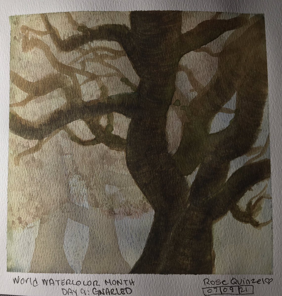 R0seQuinzel's tweet photo. World watercolor month Day 9: Gnarled #graphitint #WindsorAndNewton #Arteza #WorldWatercolorMonth #WWCM #WWM #Art #Watercolor #ILoveArt #Doodlewash @doodlewash https://t.co/FJzcqekkPH