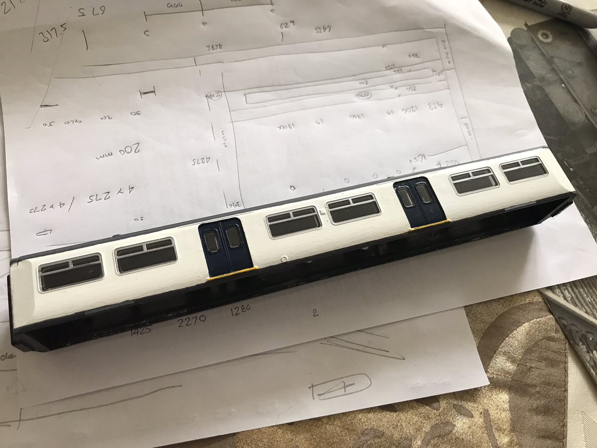 SheepdogNo1's tweet photo. #tmrguk #bratchellmodels class 319/3. Silver sharpie arrived yesterday so on with the task of applying the silver to the glazing sections. ATS coach fully assembled up. https://t.co/ZzqY5OoIvl
