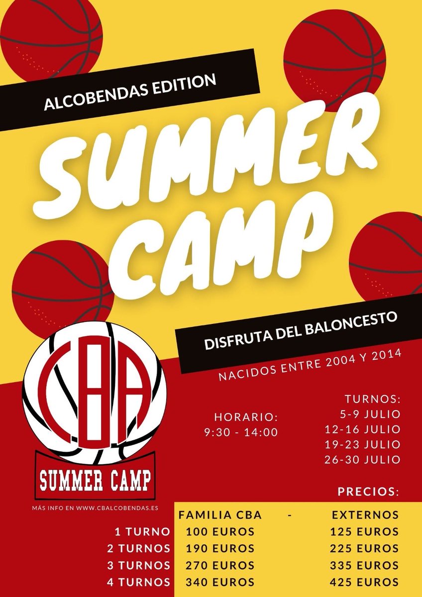 cbalcobendas's tweet photo. ¡Fin del primer turno del #CBASUMMERCAMP de Alcobendas!

Vaya semana genial llena de baloncesto que hemos tenido 😄. ¿Aún tienes ganas de más?🏀

Corre y apúntate que aún tenemos plazas este mes.

Info e inscripciones: https://t.co/BIXqaX6tRd https://t.co/4XZAuimuqP
