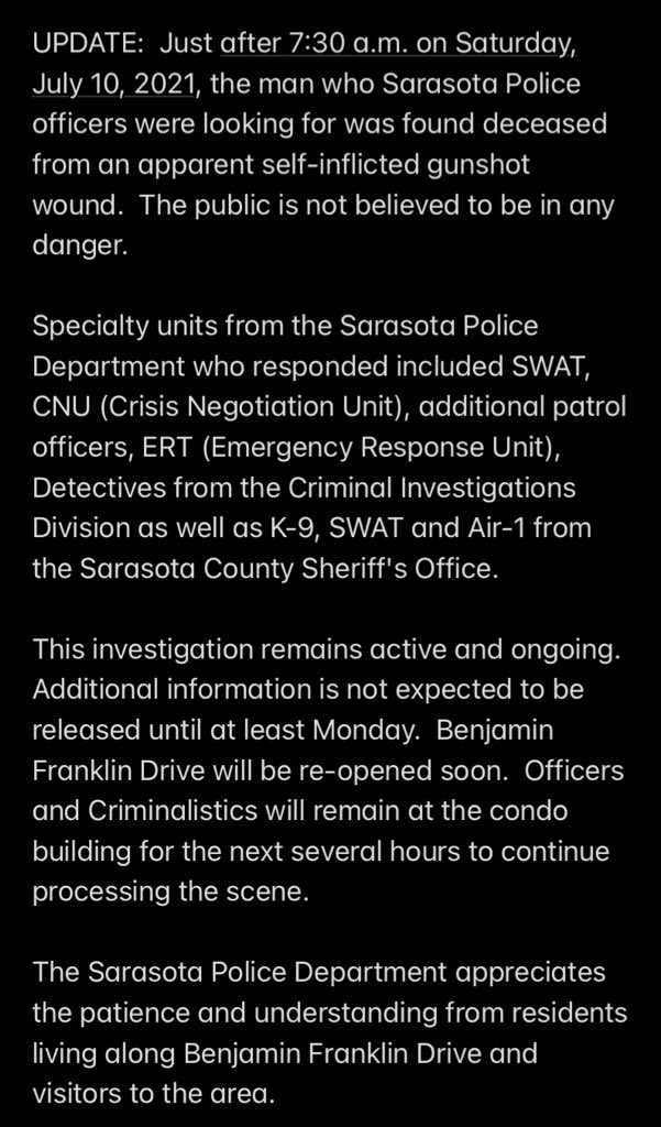 Sarasota Police Department tweet media