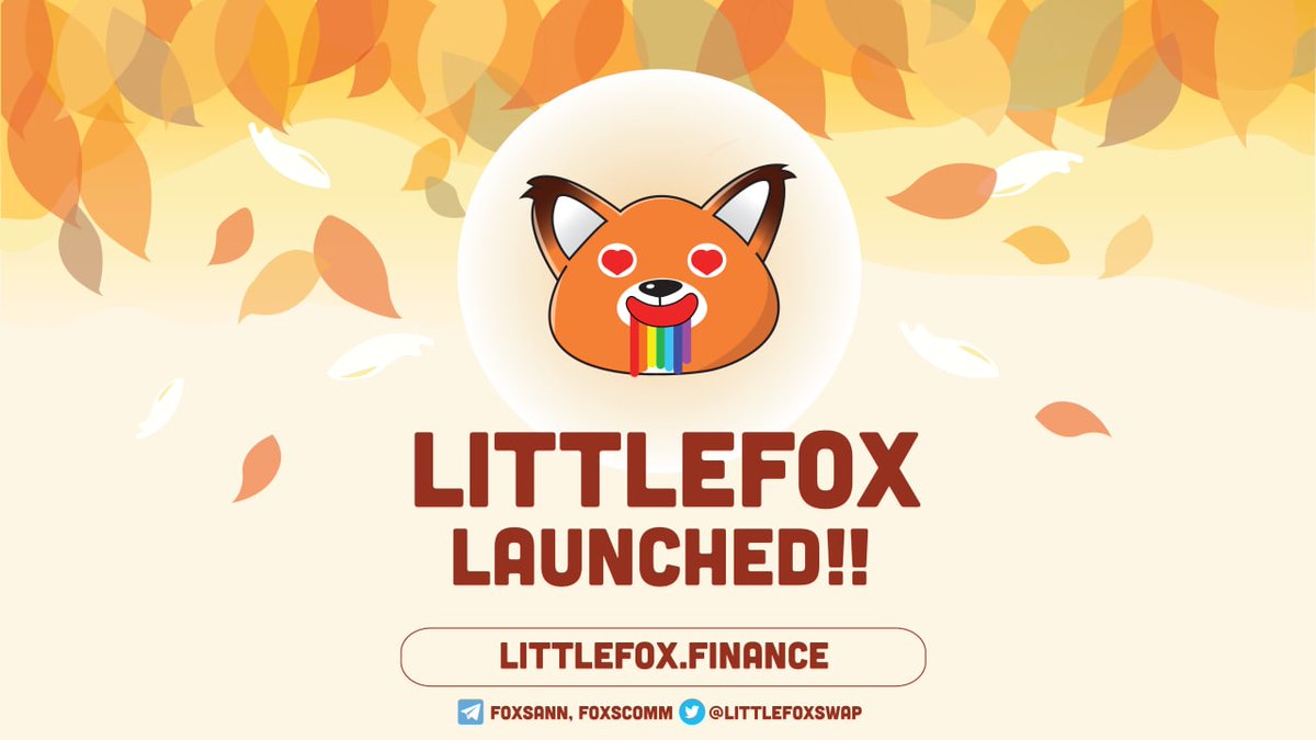 💰TIME TO HUNT $FOXS 💰 

🎉🎉🎉LAUNCHED NOW🎉🎉🎉

🔥Start Farm and stake littlefox.finance
🔥Can buy FOXS  LittleFoxFinance or PancakeSwap

✅Auto burn is Enabled
✅Auto Liquidity Enabled

#BSC #DeFi #Binance #Littlefoxswap #YieldFarming #Airdrop #Airdrops