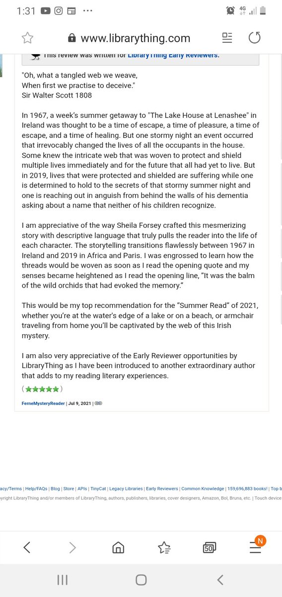 SheilaForsey's tweet image. 😍Kind of blown away by this review of #TheLakeHouseatLenashee @PoolbegBooks  #HistFic