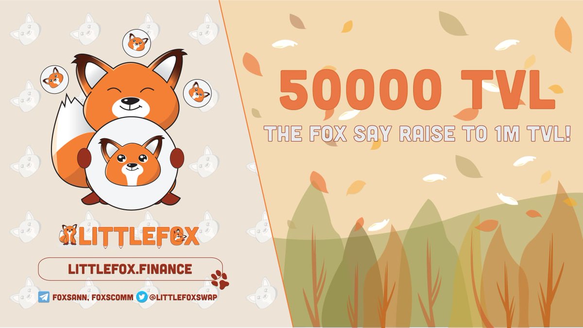🚀🦊 LittleFox Hits 50K TVL in just of Lunch!!! And going to reach 1M sooooooooon 🦊🍂
Thank you our LittleFox members for trust in our project
🦊 littlefox.finance/farms
#BSC #DeFi #Binance #Littlefoxswap #YieldFarming #Airdrop #Airdrops