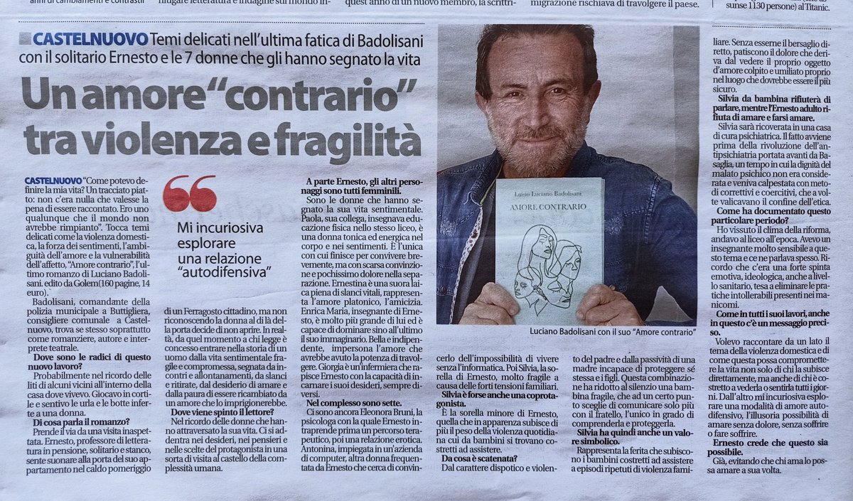 luisioba's tweet photo. https://t.co/naNFUZoNOY
#amorecontrario #badolisani #scrittoritorinesi #golemedizioni #scrivere #romanzo #scrittoriemergenti #letteratura #scrittoriitaliani #scrittomisto https://t.co/AGZ2exCkpu