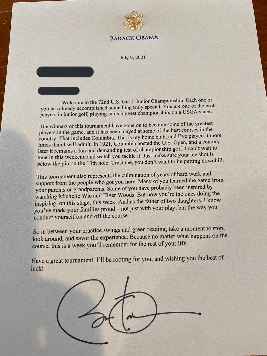 BrendanPorath's tweet photo. Players at this week’s US Girls Junior at Columbia are getting a welcome letter with some course knowledge included. https://t.co/nuiv6PyMXW