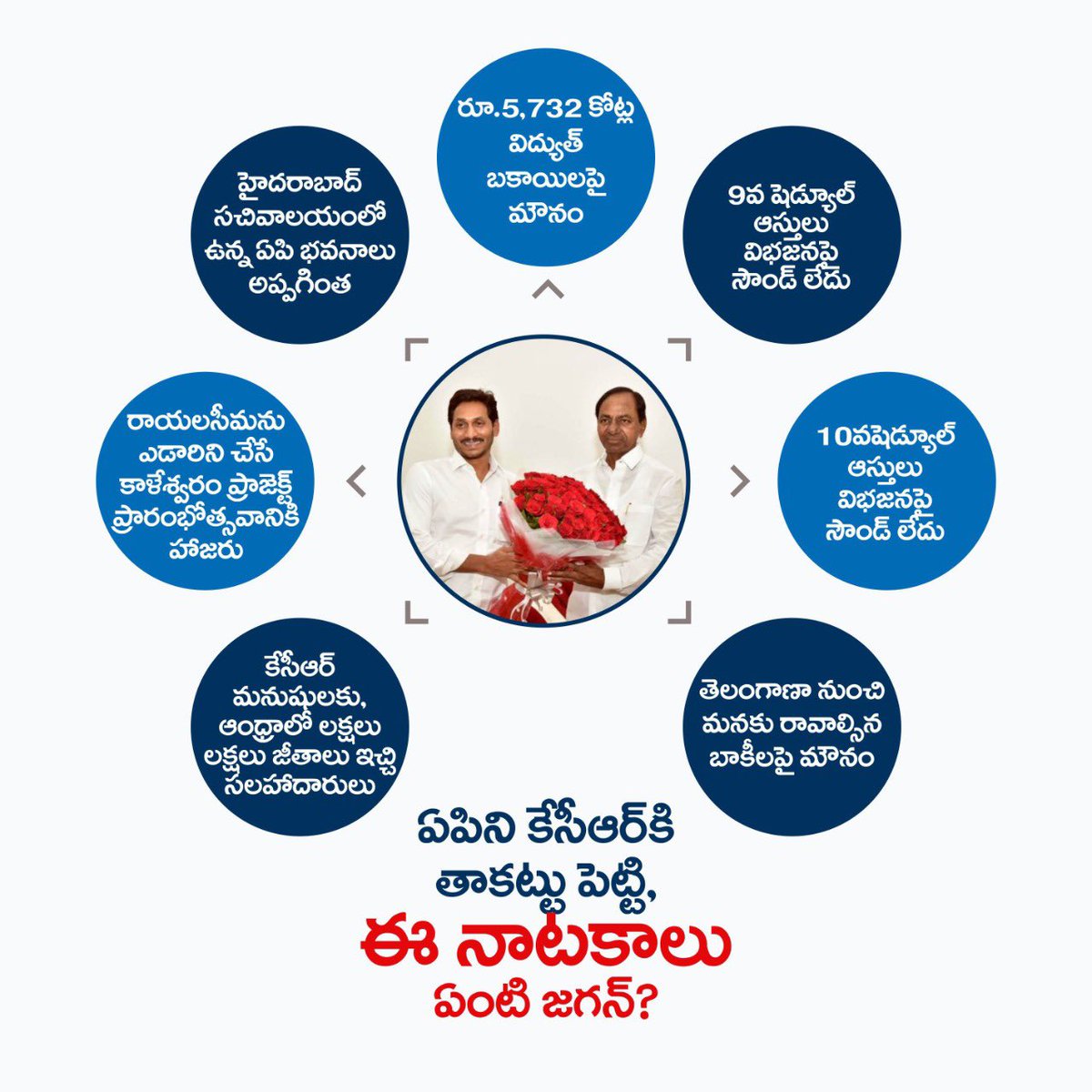 iTDP_Official's tweet image. ఎన్నికలకి డబ్బులు తెచ్చుకుని ఏపీని KCRకి తాకట్టు పెట్టి ఈ నాటకాలు ఏంటి జగన్ రెడ్డి ?