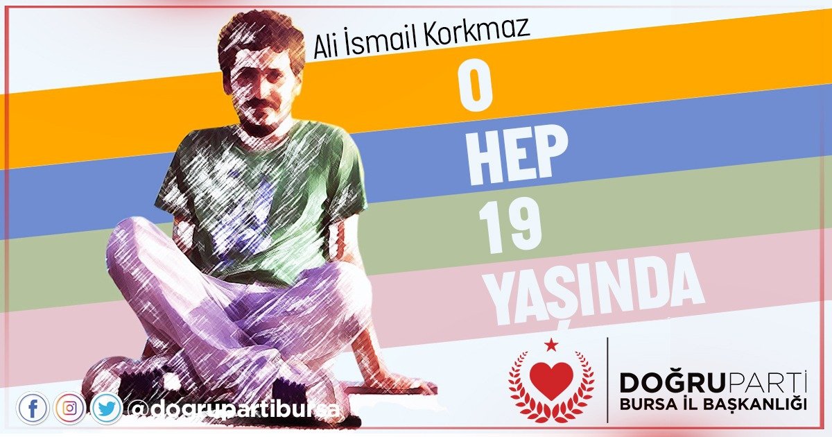 Halen sesi yankılanıyor zihnimizde: Vurmayın öldüm!
Baskıcı zihniyet, hayalleri olan üniversite öğrencisi bir genci hayattan kopardı!
İlk vuranı, son tekmeyi atanı, tedavi etmeyeni, ‘emri ben verdim’ diyenleri unutmadık, unutmayacağız, unutturmayacağız!
#AliİsmailKorkmaz