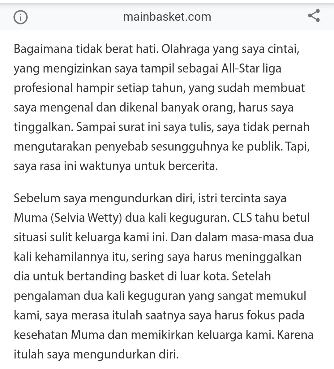 ainurohman's tweet image. Ini mengerikan sekali.

Salah satu point guard kondang di Indonesia Dimaz Muharri digugat perdata oleh mantan timnya, CLS Knights Surabaya ke pengadilan. 

Kalau cerita Dimaz ini betul, betapa zalimnya orang2 di klub tersebut. Betapa lemahnya posisi pemain...