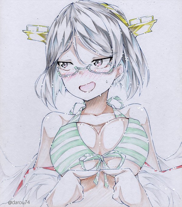 水着てれてれ霧島さん。
そ、その…何度もつつかれるのは…司令との仲とはいえ…(ごにょごにょ 