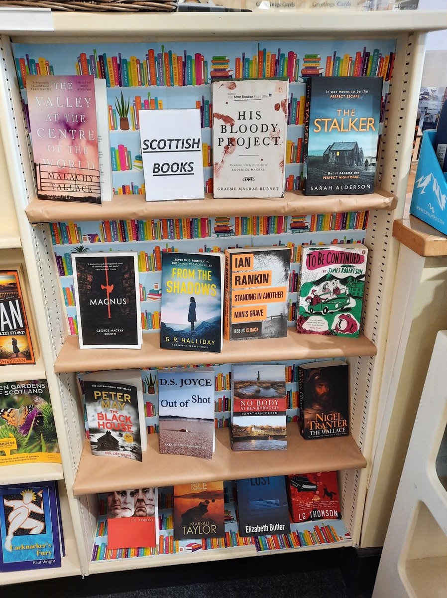 UllapoolB's tweet photo. And now for something a little different. I have been doing a little rearranging in @UllapoolB , so we now have a #Scottishfiction display area. Including @Beathhigh @gr_halliday @authorpetermay @GMacraeBurnet @malachytallack @DsjoyceA @LGThomson1 The books will rotate as they go https://t.co/td5Bv0WvRO