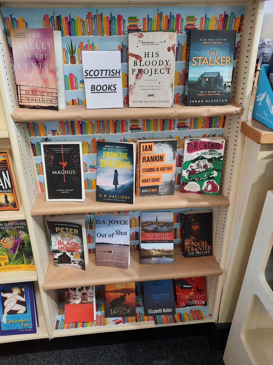 UllapoolB's tweet photo. And now for something a little different. I have been doing a little rearranging in @UllapoolB , so we now have a #Scottishfiction display area. Including @Beathhigh @gr_halliday @authorpetermay @GMacraeBurnet @malachytallack @DsjoyceA @LGThomson1 The books will rotate as they go https://t.co/td5Bv0WvRO