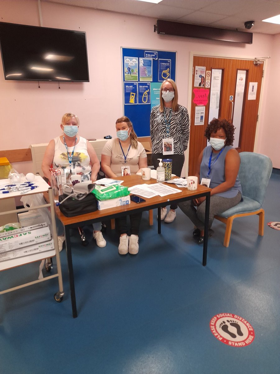 Leadthewaycald's tweet photo. Calderdale learning disabilities nursing team getting ready to support people at the bespoke learning disabilities vaccine clinic and asking people if they want a mini health check @calderdaleccg @allofusinmind @WYHpartnership @KateHor30099782 https://t.co/JKJNHRaUUE
