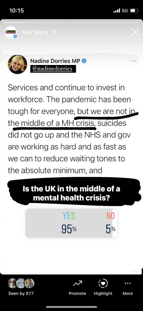 Beyond (@wearebey0nd) on Twitter photo Our poll of 200 respondents on Instagram showed 95% believe the UK is in the midst of a mental health crisis. <a href="/NadineDorries/">Rt Hon Nadine Dorries</a>, we would welcome a dialogue about your reluctance to acknowledge the mental health disaster that the UK is in. Our poll of 200 respondents on Instagram showed 95% believe the UK is in the midst of a mental health crisis. <a href="/NadineDorries/">Rt Hon Nadine Dorries</a>, we would welcome a dialogue about your reluctance to acknowledge the mental health disaster that the UK is in.