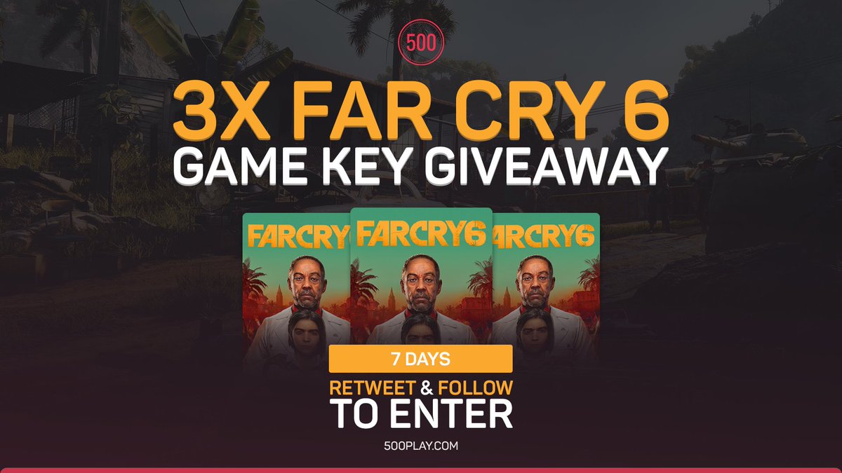 500Casino's tweet image. 🎉3x Far Cry 6 GIVEAWAY 🎉

🌴 Retweet 
🌴 Follow @CSGO500 

That's it. Winners get drawn in 7 days and will either receive a Game Key or equivalent BUX amount (~91.000 BUX) on 500Play. Good luck! ✌️
__
Claim your FREE Rewards: 500play.com/rewards