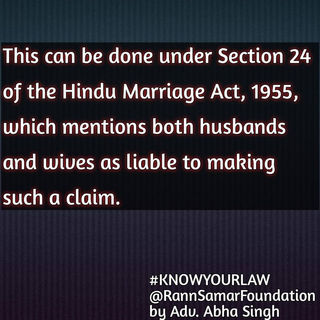RannSamarFound1's tweet photo. Can a Husband claim Maintenance? 

@abhasinghlawyer
#BoycottToofaan #BringBackBaba #KritiSanon #chatseks #CovidIsNotOver #FreeJacobZuma #Hadise #Bhediya #NikolaTesla #IndiaMaangeRahul #Tiger3 #transgenderrights #HarleenDeol #rannsamarfoundation #MensHealth https://t.co/FP7UHD7raU