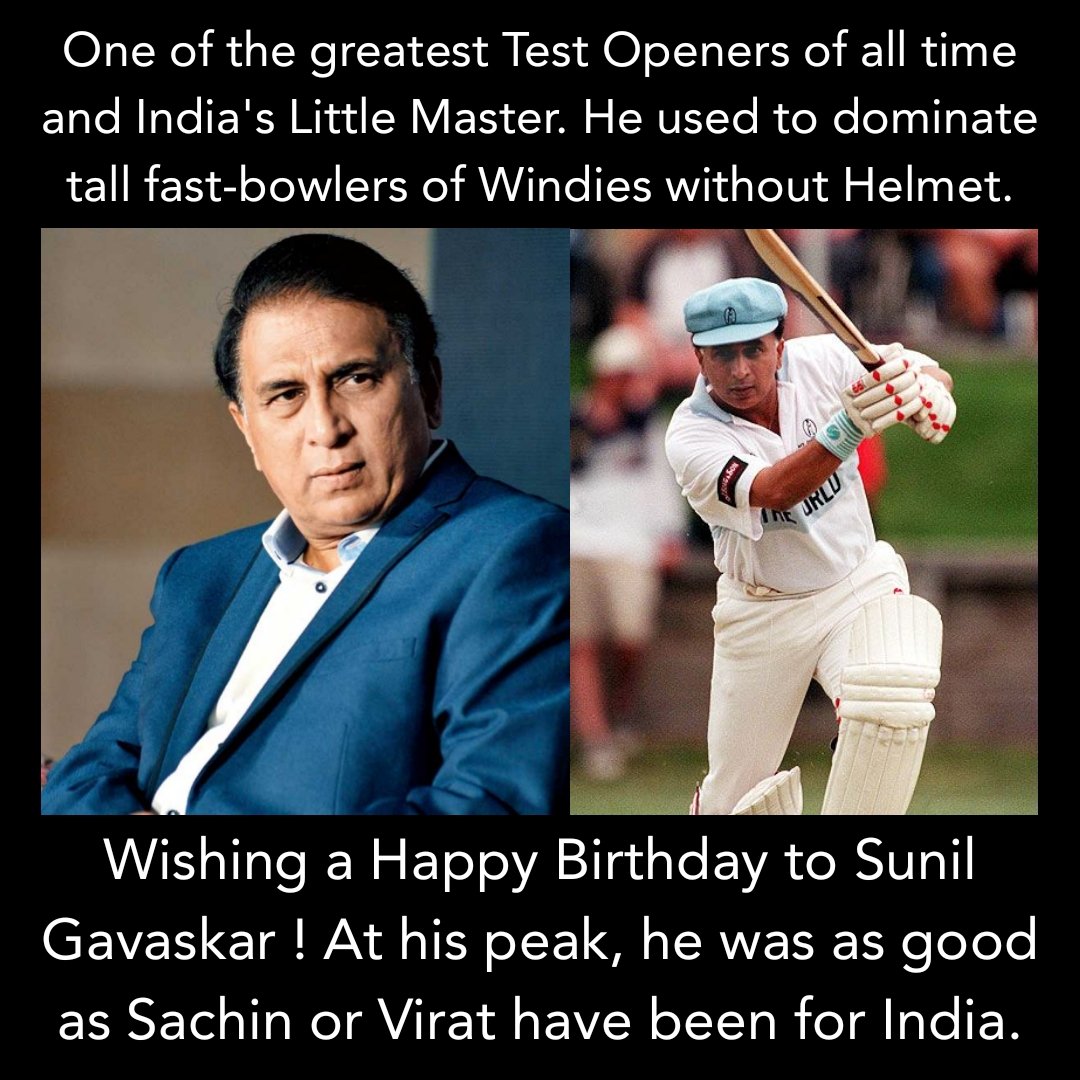 Happy Birthday Sunil Gavaskar Sir  Wish him in commets     
