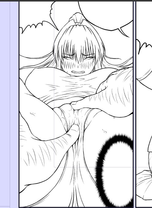 描いてる✍️
液タブのペン入れ楽しいっすねぇ～ 