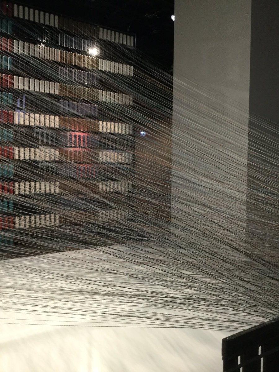 BridgetBailey3's tweet photo. Here’s a quick look at part of Making Nuno at Japan House. This is a beautifully designed exhibition. The lighting and sound made it like being in a textile factory as a sort of ‘almost real’ film set. #makingnuno https://t.co/q2qauJVWk9