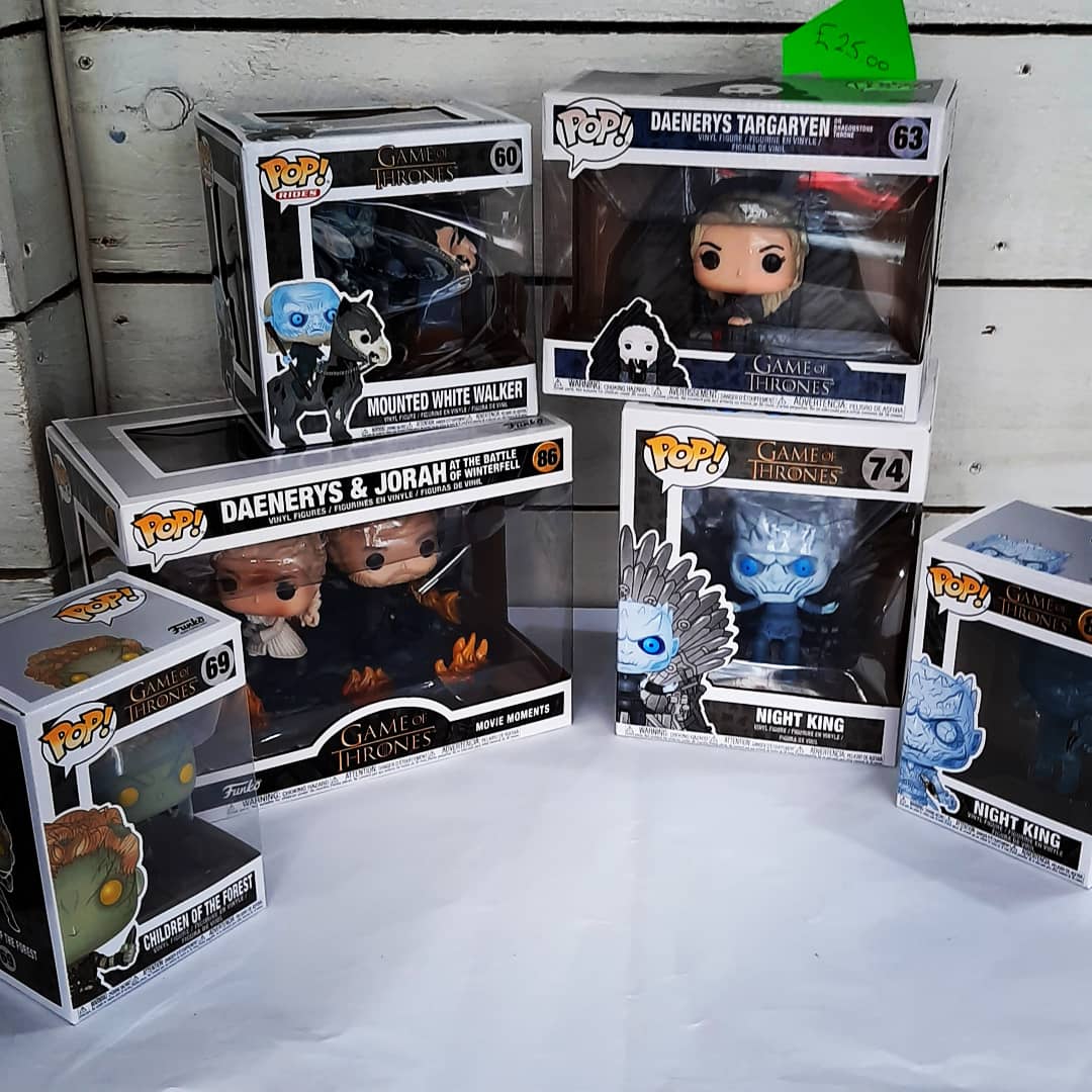 MartsCuriosity's tweet photo. New pop vinyls are in! A budle load of the #GameOfThrones characters with some large collectors pieces. 'Pop' in and see what we have 
#nightking #thrones #ironthrone #jonsnow #daenerys #gifts #collectables #Cornwall #camborne #shoplocal @CamborneTown https://t.co/xi5yRhhNt7
