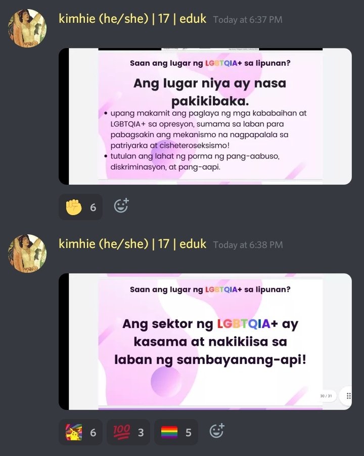 TINGNAN: Matagumpay na inusisa ngayong hapon sa ilalim ng Paaralang Ryan Hubilla ang Batayang Oryentasyon sa Kasarian at Sekswalidad at ang lagay, sitwasyon at lugar ng mga LGBTQIA+ sa Pilipinas.

#AchibDisBill