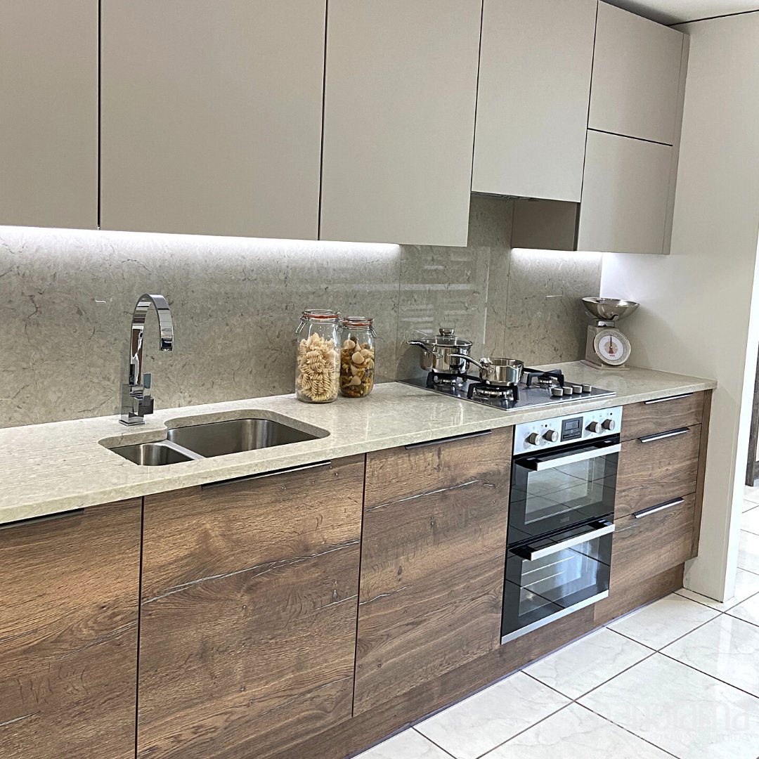 Grey Shaker Kitchen With Oak Worktops Liverpool Metcalf Kitchens