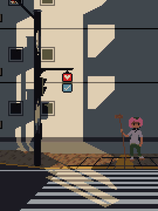 Mochi waiting for the stoplights~~
#pixelart